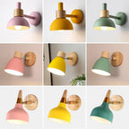 Modern Nordic Wood Wall Lamp Sconce Light LED Indoor Lighting Bedroom Living Room