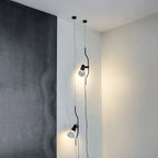 Pendant Lamp: Adjustable Black Line Bedroom Lighting