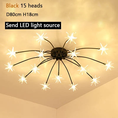 Nordic Sky Star Ceiling Lamps Modern Chandeliers Romantic Bedroom Children's Room Lighting