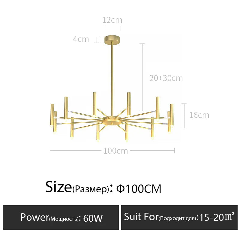 Modern LED Chandelier: Nordic Design Living Room Hanging Lamp for Home & Office