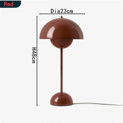 Iron Mushroom Shape Macaron Table Lamp - Modern Minimalist LED Home Decoration