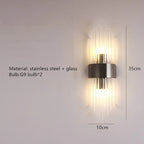 Crystal LED Wall Lamp Stainless Steel Sconces for Bedroom Dining Room
