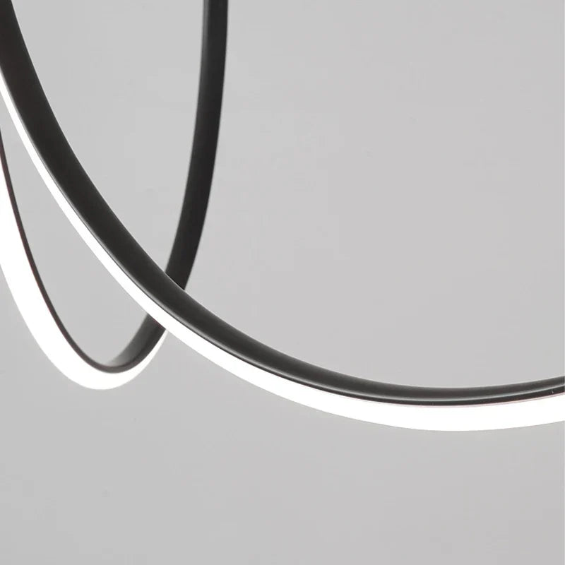 Copper Chandelier: Nordic Minimalist Lines Pendant Light for Living Room Decor