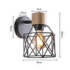 Nordic Wood Sconce Lights E27 for Bedroom Living Room, LED Wall Lamp Home Decor