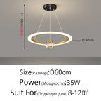 LED Circle Ring Ceiling Chandelier Pendant Lamp for Living Room, Bedroom, Kitchen