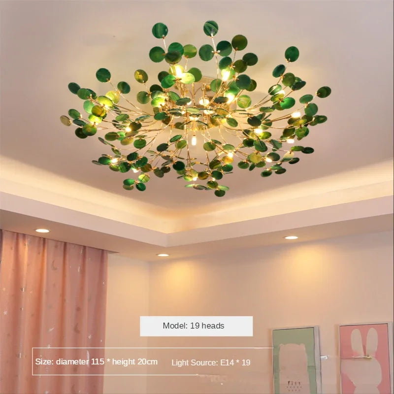 Nordic Jade Agate Leaf Ceiling Lamp for Modern Living Room Decor by Afralia™