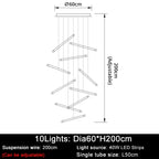 Modern Tube Design LED Chandelier - Gold/Chrome/Black Luxury Home Decor & Kitchen Lighting