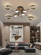 Gold Plated Luxury Chandelier with Remote Control Crystals for Elegant Living & Bedroom Decor