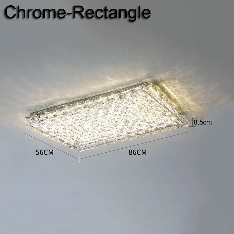 Crystal Ceiling Lamp: Modern Minimalist Indoor LED Lighting for Living Room, Dining & Bedroom