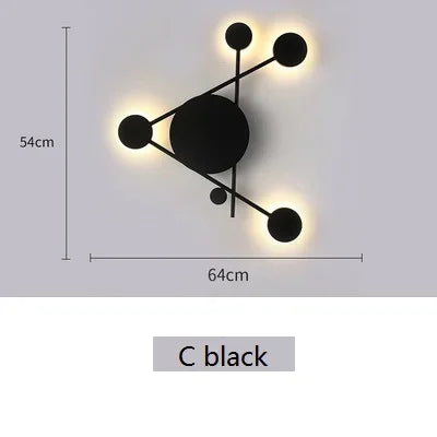 Nordic Black-White Warm Light Bedroom Wall Lamp