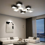 Nordic Black White LED Ceiling Lamp for Stylish Living Room, Bedroom, Office Lighting