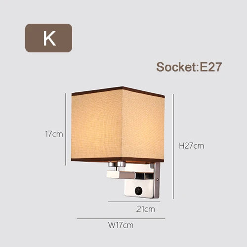 Modern Wood Iron LED Wall Lamp for Living Room Bedroom Lighting Sconce Nightlight