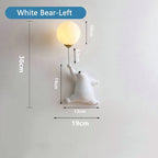 Kids Bear Wall Light Moon Decor for Girl Bedroom