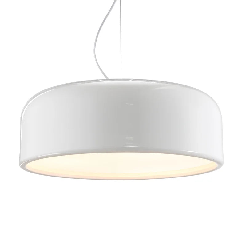 Modern Aluminum LED Pendant Lamp, Dia35/48/60cm, Black/White, Round Droplight