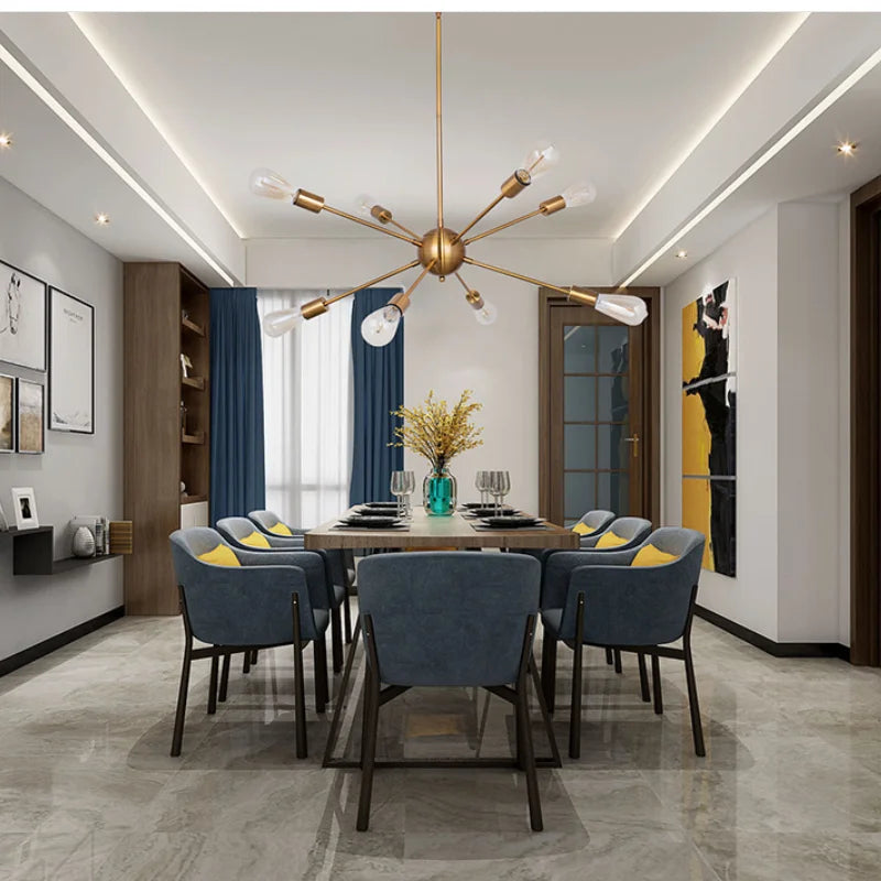 Gold Satellite Pendant LED Ceiling Lamp for Modern Living Room & Kitchen Decor