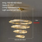 LED Crystal Chandelier Dimmable Luxe Halo Alloy Fixture