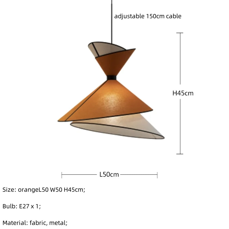Modern Minimal Fabric LED Pendant Speaker Lights Bar Dining Room Hanging Lamp