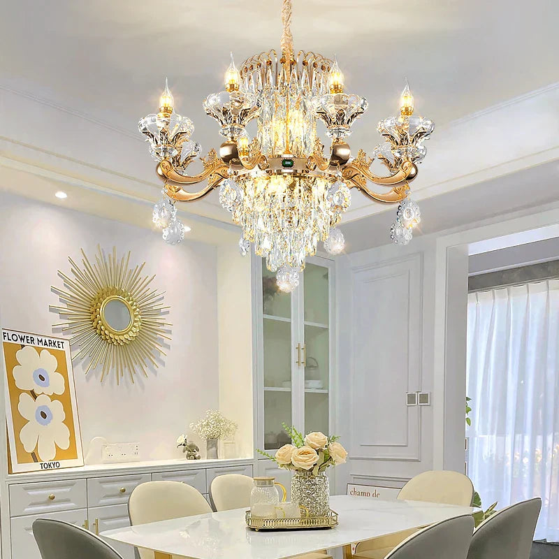 Elegant Duplex Crystal Chandelier for Villa Living Room & Hotel Lobby