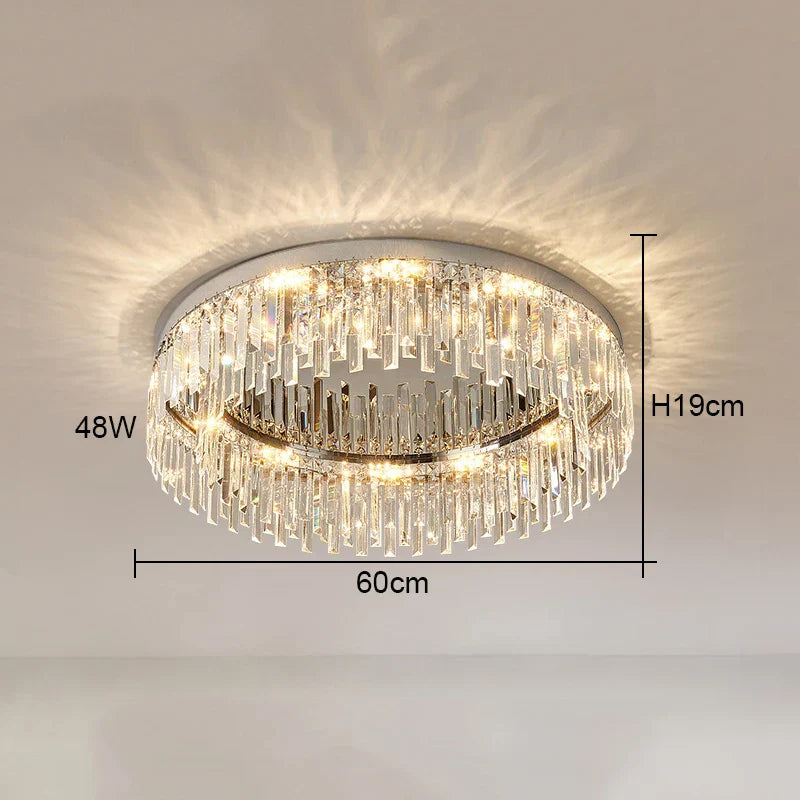 Crystal Ceiling Lamp: Modern Minimalist Light Luxury for Home Indoor Lighting