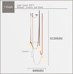 Modern Leather Staircase Villa Chandelier Glass Ball Dining Room Lighting