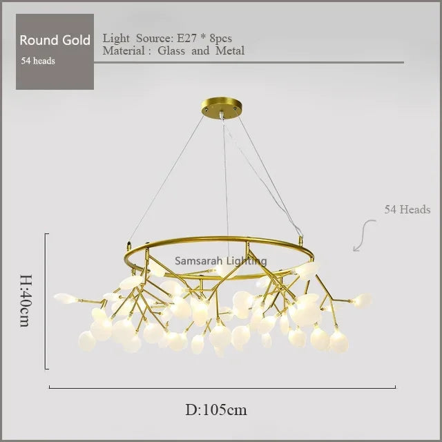 2024 Nordic Firefly LED Chandelier - Ideal for Living Room, Bedroom, Dining Room