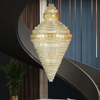 Elegant Duplex Crystal Chandelier Spiral Staircase High Living Room Light