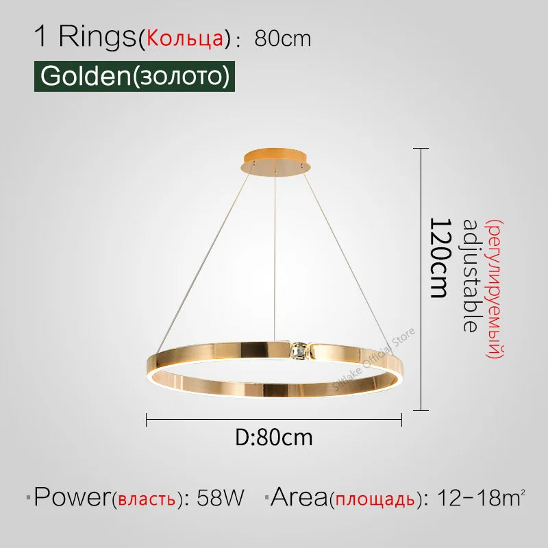 Diamond Ring Chandelier | Nordic Crystal Bedroom and Living Room Luxury Lamp