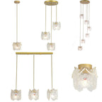 Carved Glass Pearl Chandelier for Dining Room, Living Bedroom, Study, Balcony - LED Pendant Lighting