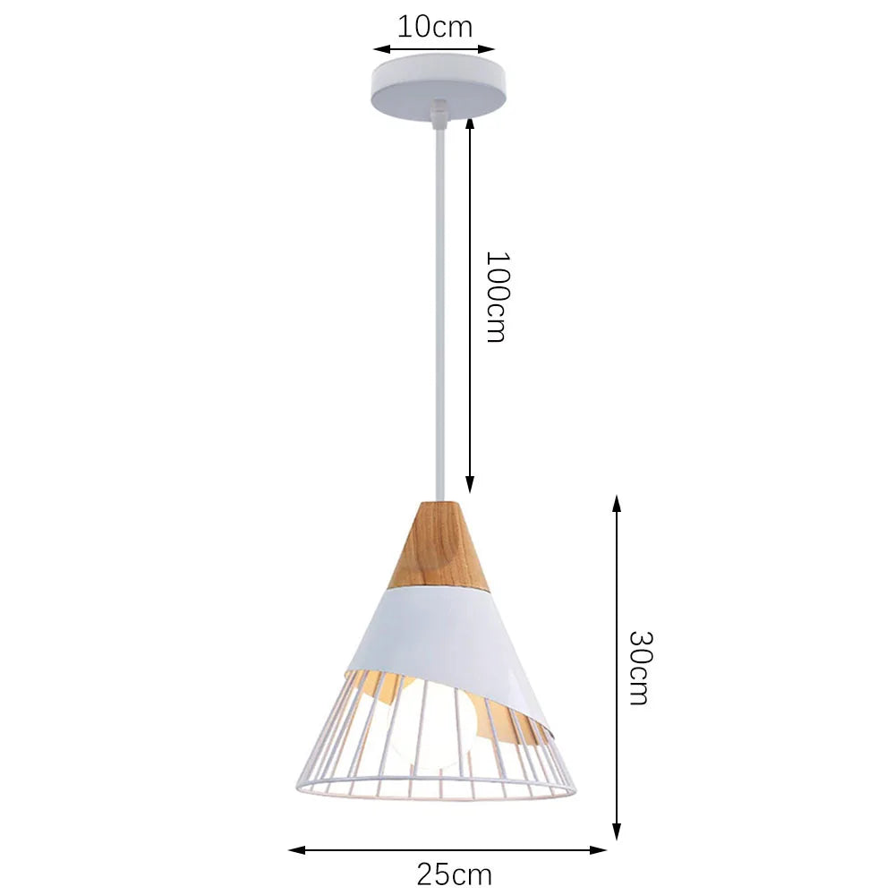 White Industrial LED E27 Pendant Light for Modern Home Kitchen Decor