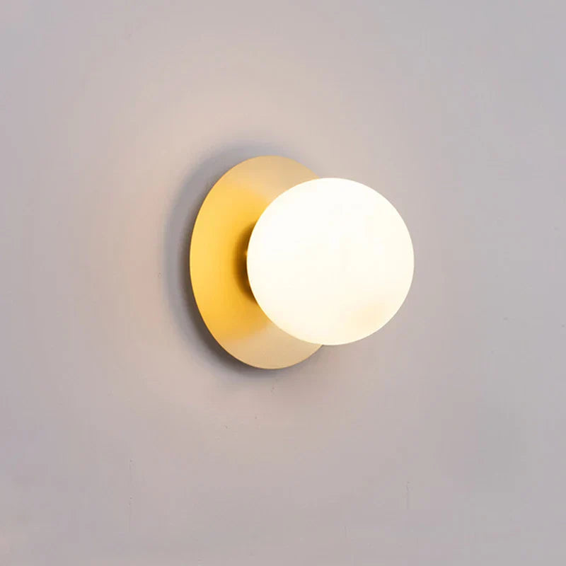 Round Glass Wall Light for Living Room Bedroom Decor