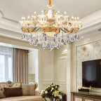 European Crystal Chandelier | Luxe Villa Hall Lighting | Zinc Alloy Middle Floor Lamp