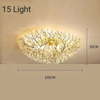 Modern LED Crystal Chandelier for Living Room Dining Bedroom Ceiling Light