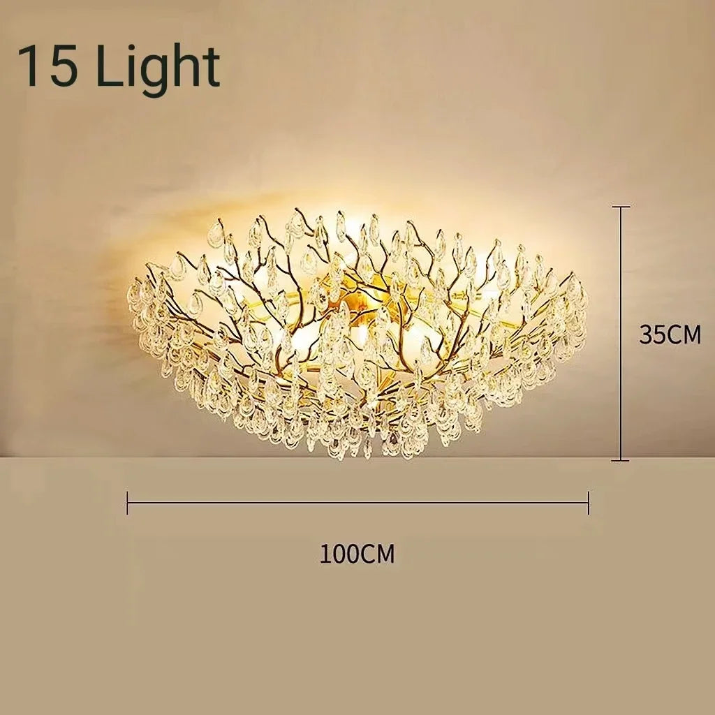 Modern LED Crystal Chandelier for Living Room Dining Bedroom Ceiling Light