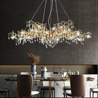 Gold Crystal Chandelier: Modern LED Luxury Lighting for Living Room Villa