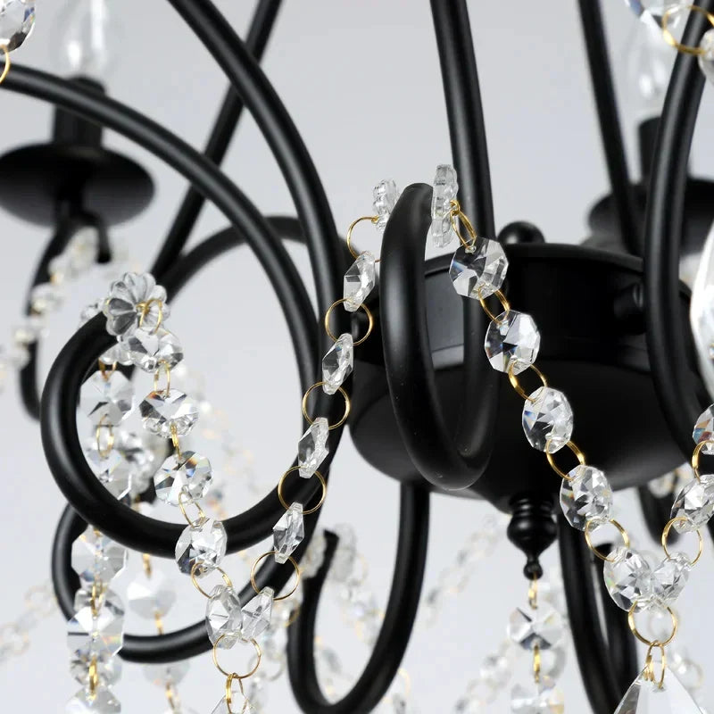 Iron Crystal Chandelier: Modern Luxury Industrial Style for Home Living/Dining Room