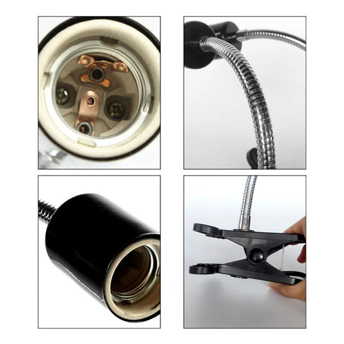 Adjustable Gooseneck Clip Lamp Holder for Home Office Bedside