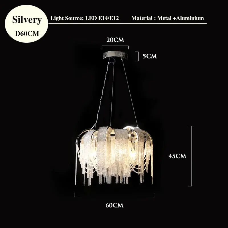 Tassel Luxury Chandelier: Postmodern Elegance for Living Room, Restaurant, Bedroom, Hotel