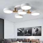 Nordic Style Wood Art LED Chandelier for Bedroom Living Room Ceilings