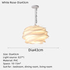 Flower Pendant Lights: Danish Design White Rose Petal Lamp for Kitchen, Bedroom, Living Room