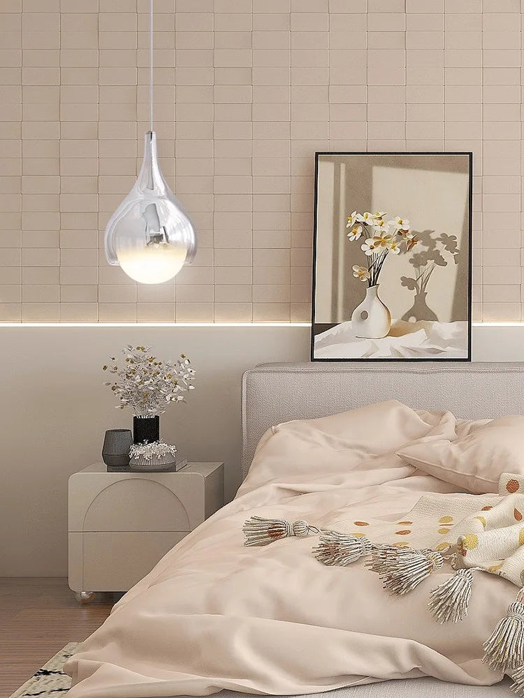 LED Water Droplet Ceiling Chandelier - Modern Bedroom Pendant Lamp