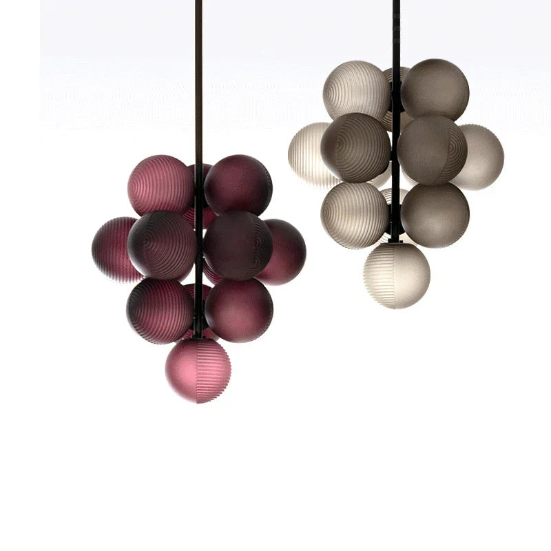 Grape Chandelier: Modern Glass Ball Pendant Lamp for Living Room and Bedroom