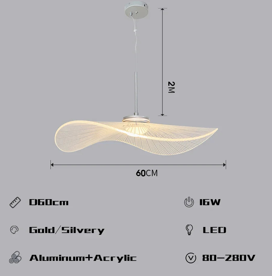 Postmodern Waves Design LED Chandeliers, Loft Living Room Office Lighting Fixtures