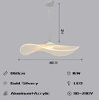 Postmodern Waves Design LED Chandeliers, Loft Living Room Office Lighting Fixtures