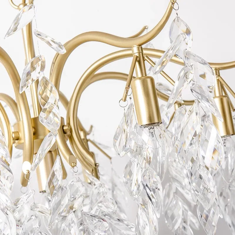 Crystal Branch Chandelier: Modern Minimalist Luxury Lighting for Living Room and Bedroom