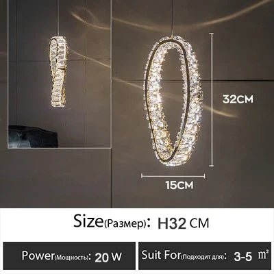 LED Crystal Chandelier for Bedroom Living Room Luxury Ceiling Light