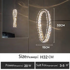 LED Crystal Chandelier for Bedroom Living Room Luxury Ceiling Light