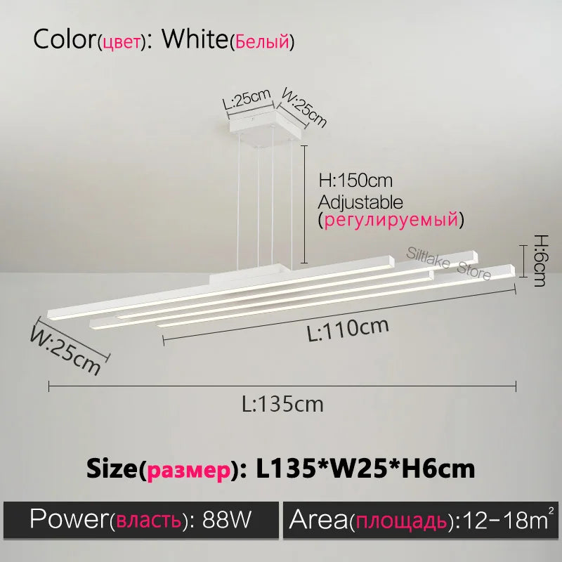 Black Nordic Chandelier LED Light Minimalist Designer Style Bar Living Room