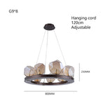 Rock Glass Chandeliers: Modern Indoor Pendant Lamps for Living Room, Bedroom & Restaurant