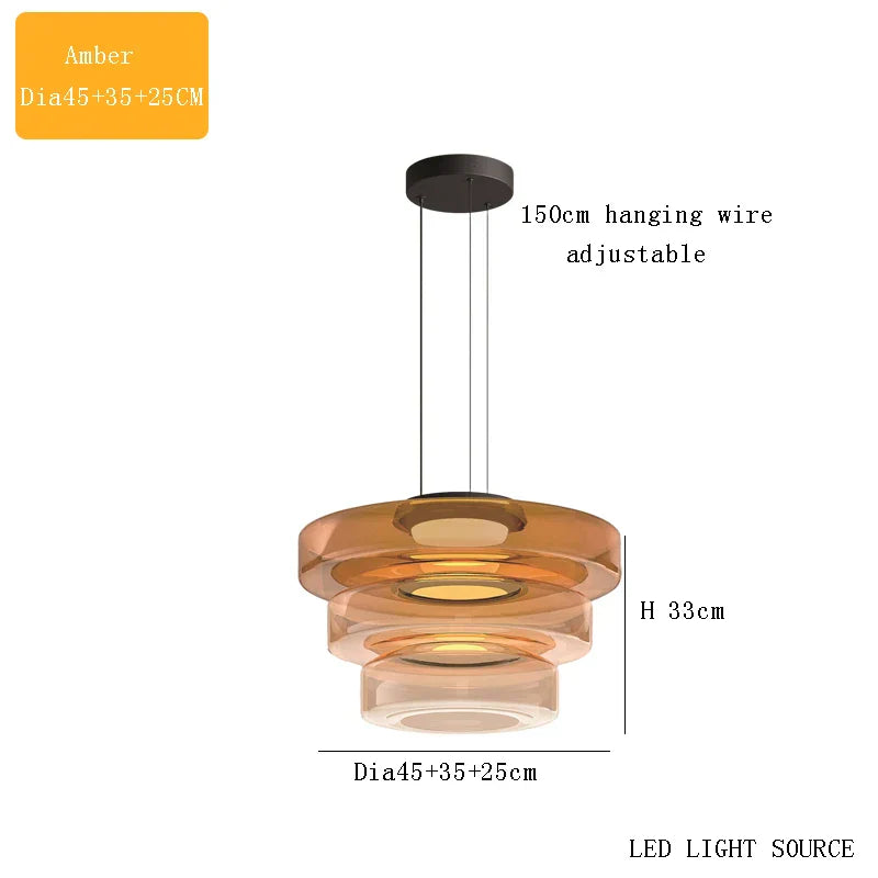 Glass Chandelier LED Pendant Lights Modern Home Decor