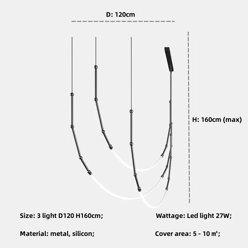 Bamboo Pendant Lights: Nordic Loft Stair LED Luminarias for Minimalism Decor